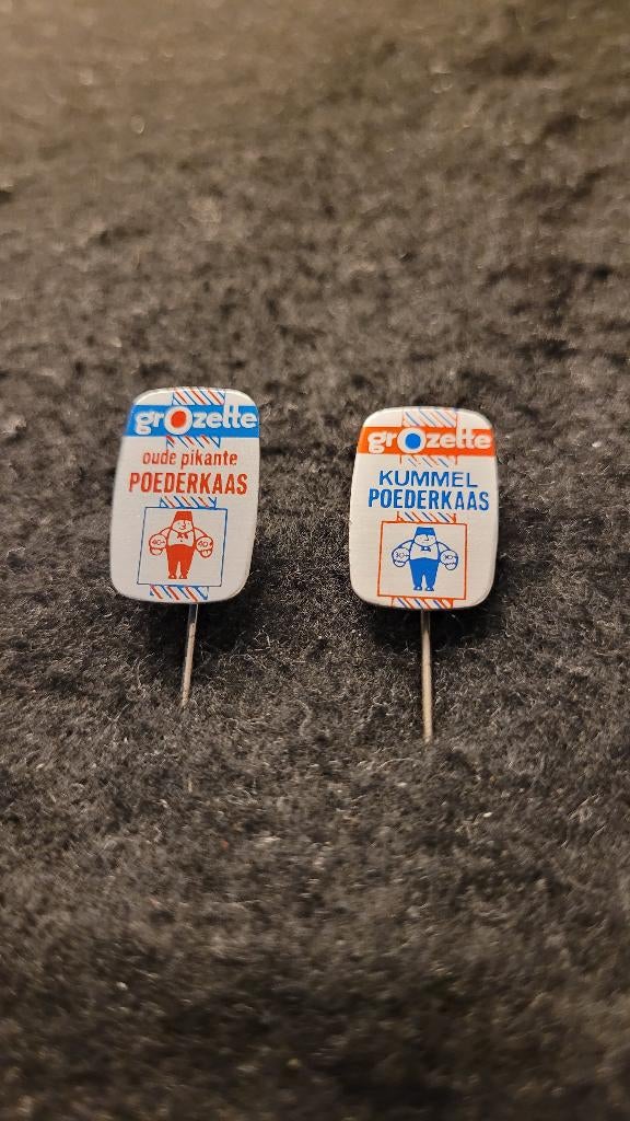 Grozette kaas Woerden speldjes, Verzamelen, Speldjes, Pins en Buttons, Verzenden, Zo goed als nieuw, Merk, Speldje of Pin