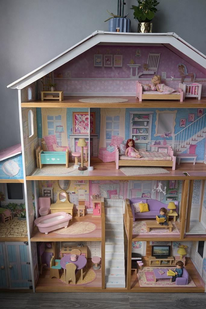 Groot KidKraft Poppenhuis Compleet met Meubels en Accessoire, Ophalen, Zo goed als nieuw, Poppenhuis