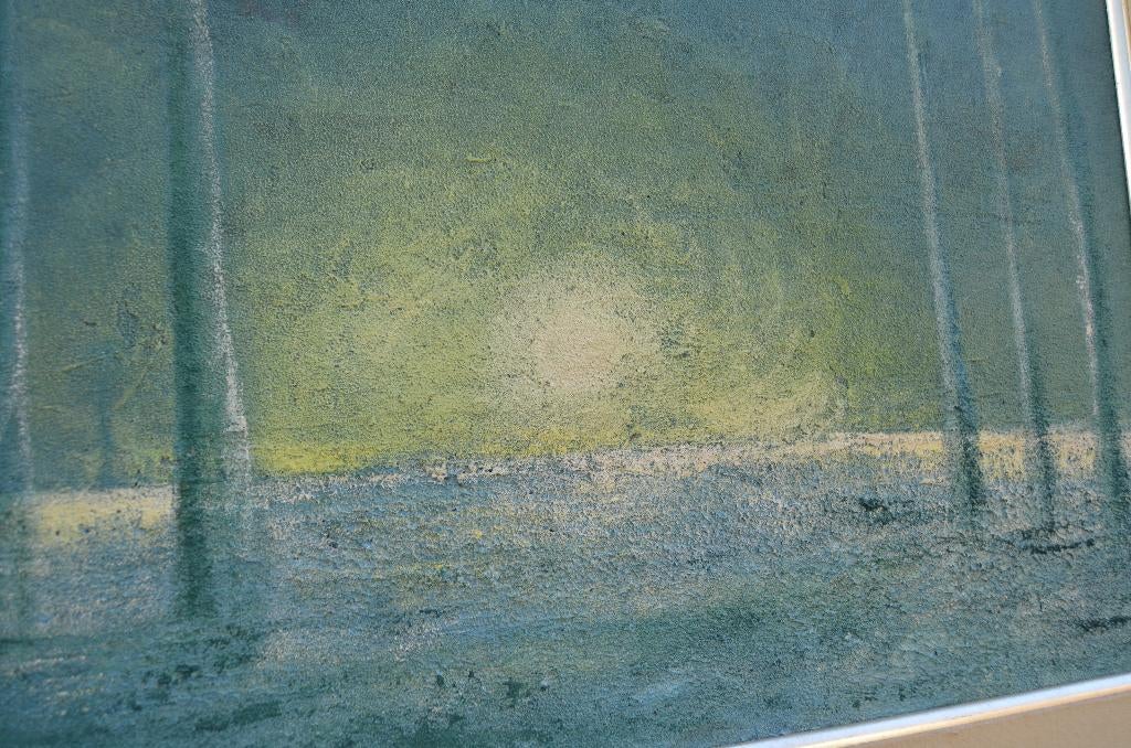 Schilderij van een bos, getiteld 'Bois' gesigneerd??, Ophalen of Verzenden