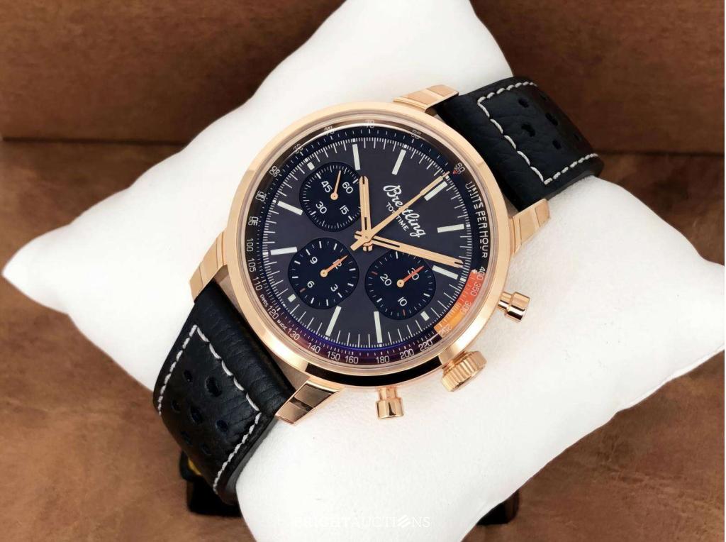 Breitling - Top Time B01 18K RedGold - RB01761A1Q1X1, Leer, Polshorloge, Niet ingevuld, Nieuw