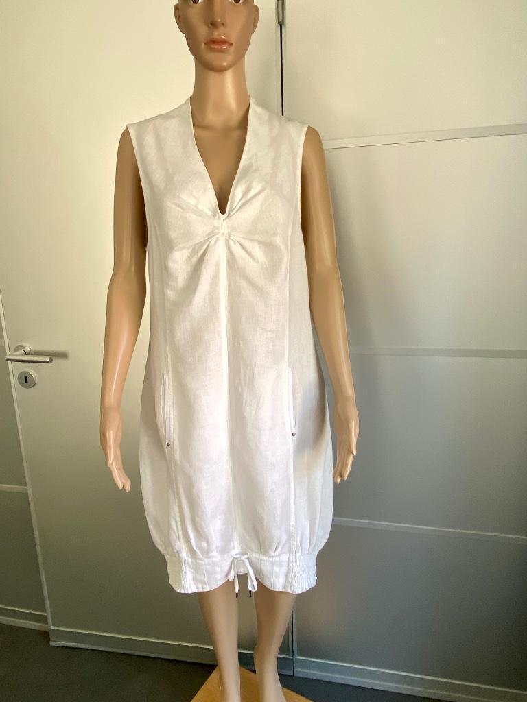 J432 Yaya: maat 38=M linnen jurk jurkje wit, Maat 38/40 (M), Wit, Ophalen of Verzenden, Zo goed als nieuw