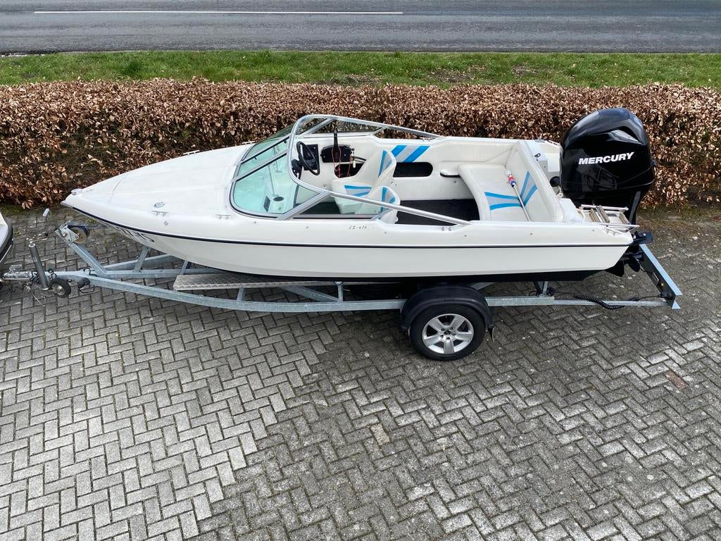 Mooie Astromar Speedboot met 4-Takt 80 PK Mercury en Trailer, Watersport en Boten, Ophalen, Zo goed als nieuw, Minder dan 70 pk