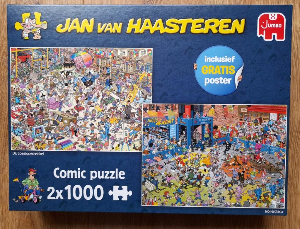 Puzzel Jan van Haasteren Speelgoedwinkel en Rollerdisco, Hobby en Vrije tijd, Denksport en Puzzels, Ophalen of Verzenden
