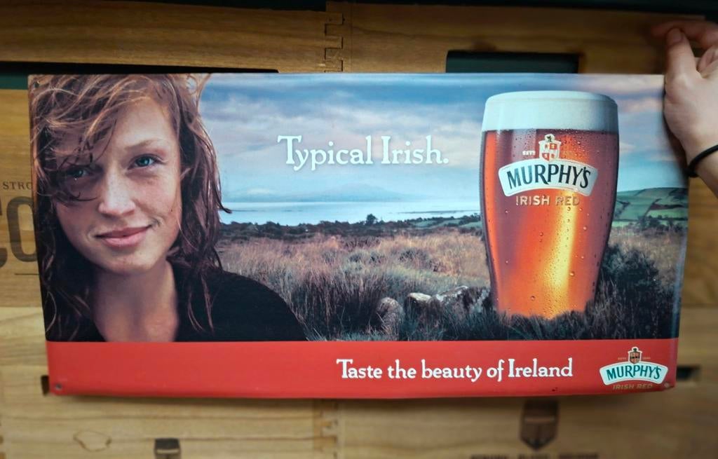 Metalen Reclamebord 'Murphy's Irish Red', Ophalen of Verzenden, Reclamebord, Plaat of Schild, Overige merken