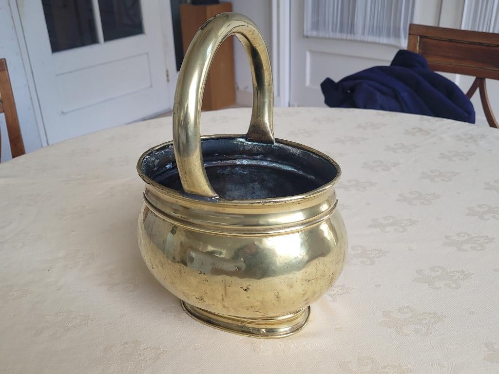 Antieke Koperen (messing) Emmertje met Hengsell, Antiek en Kunst, Ophalen of Verzenden, Koper