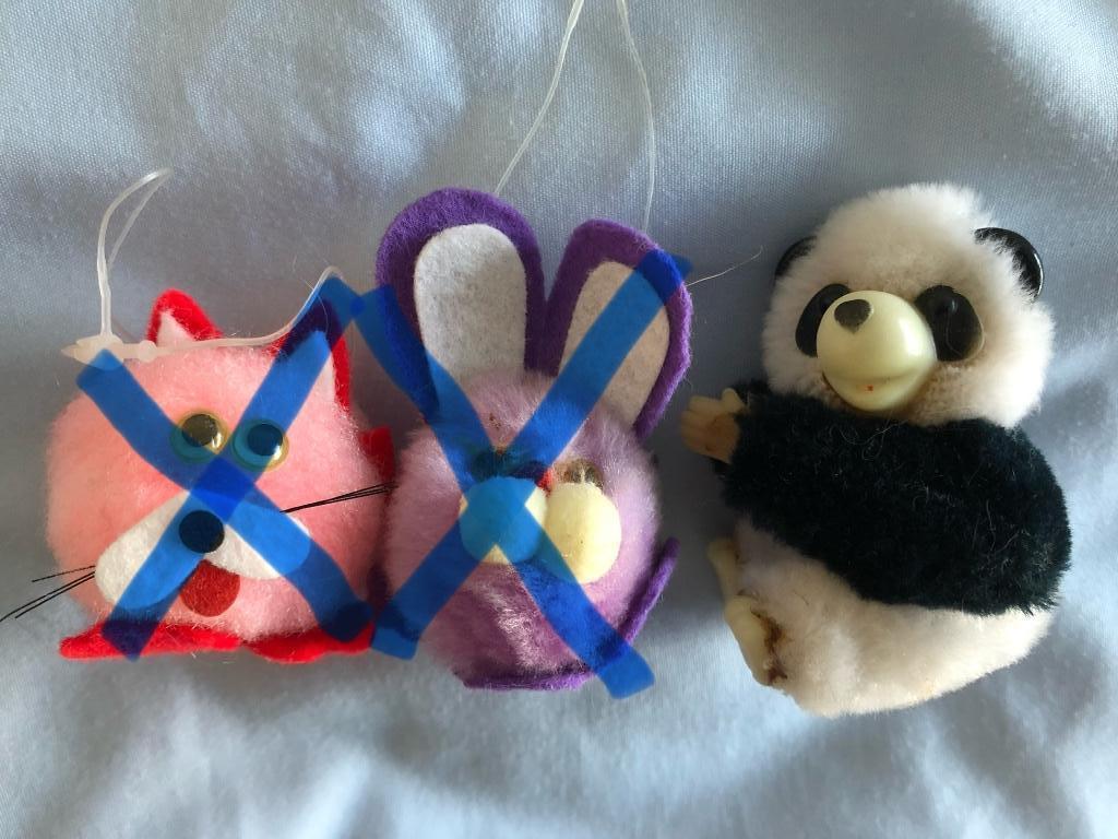 Panda knijpbeertje zwart wit jaren 80 knijp beertje panda, Ophalen, Gebruikt, Beer