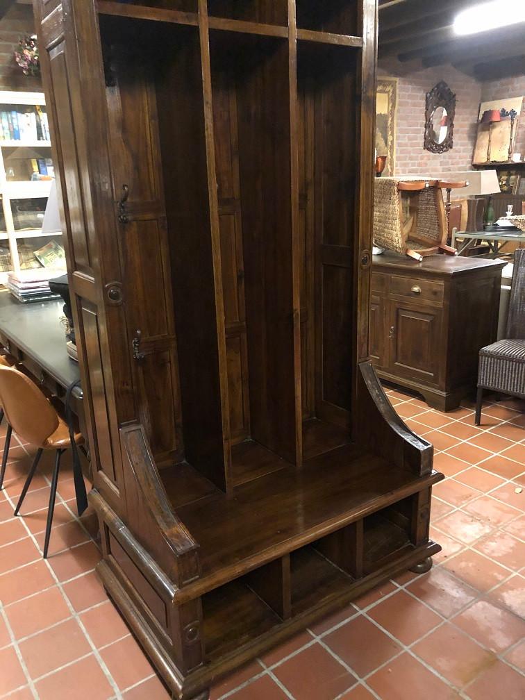 HANDGEMAAKTE GARDEROBEKAST HALKAST KAST TEAKHOUT KAPSTOK, Ophalen, Wilms, 200 cm of meer, Nieuw