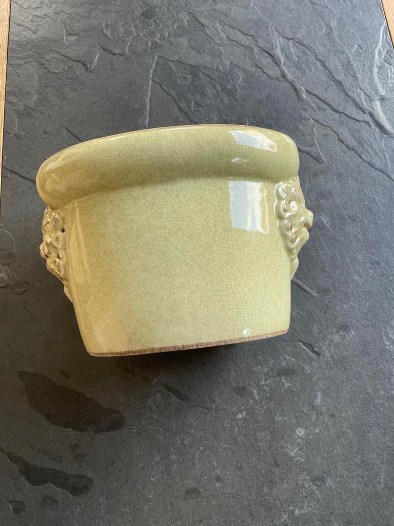 Sierlijke bloempot met craquelé-effect, Tuin en Terras, Ophalen, Gebruikt, Binnen, Overige vormen