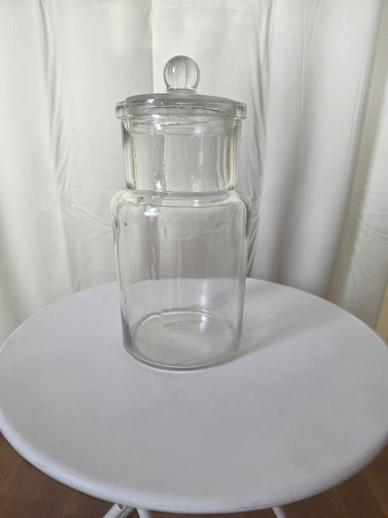 Antieke glazen stolp met deksel, Ophalen of Verzenden