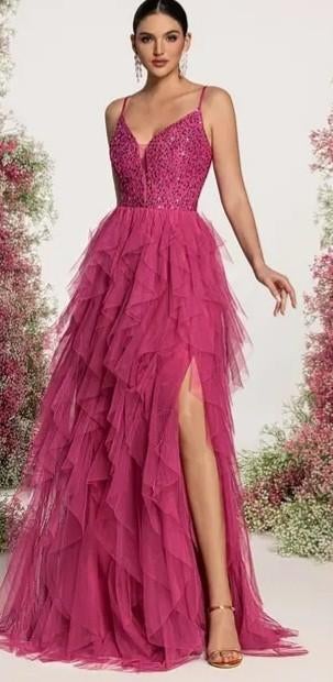 Nieuwe gala avondjurk maat xxl 44 enkel gepast, Galajurk, Zwart, Maat 42/44 (L), Nieuw