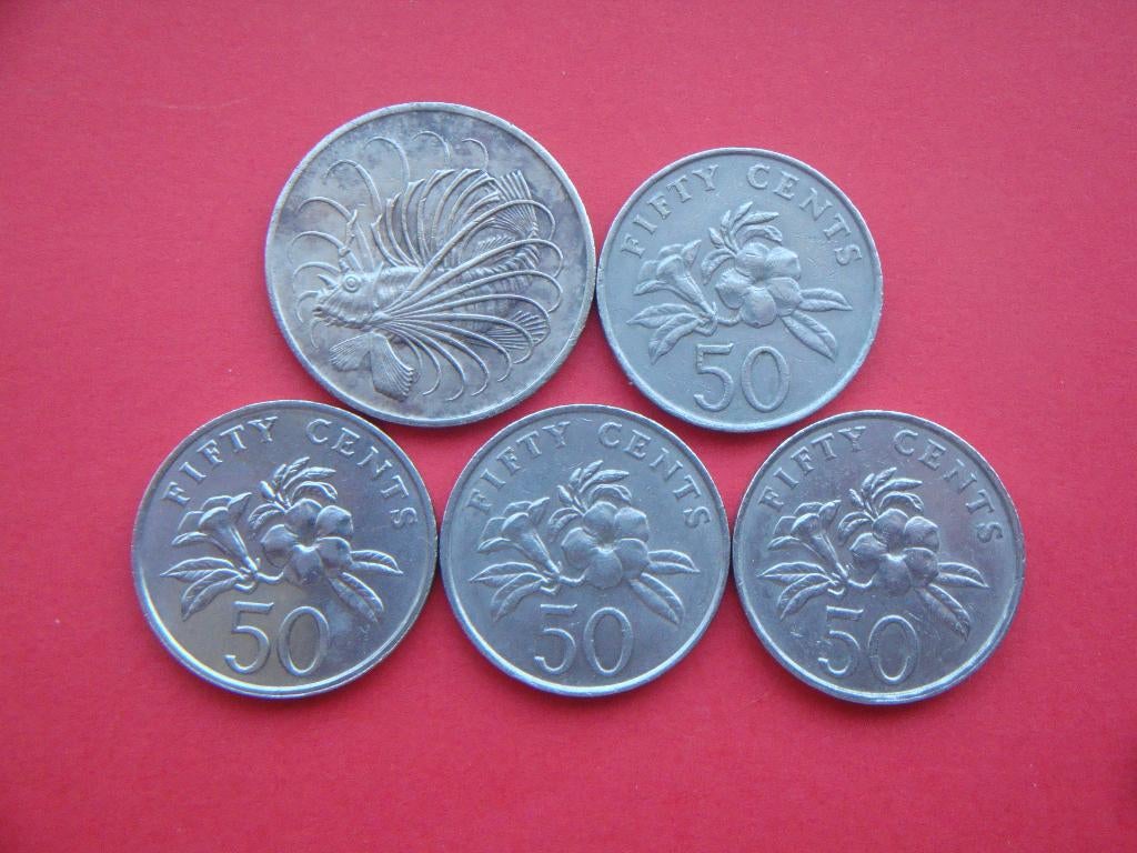 Singapore setje munten 50 Cent 1967 / 1990., Verzenden, Zuid-Azië, Setje