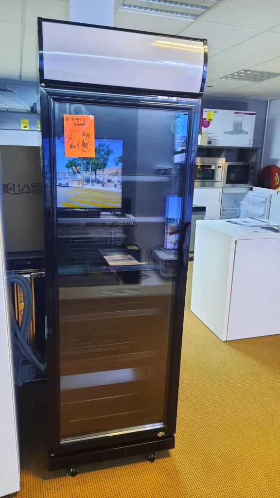 B-keus Horica Koeler Glazen deur zwart 2 meter hoog, Witgoed en Apparatuur, Koelkasten en IJskasten, Zo goed als nieuw, Zonder vriesvak