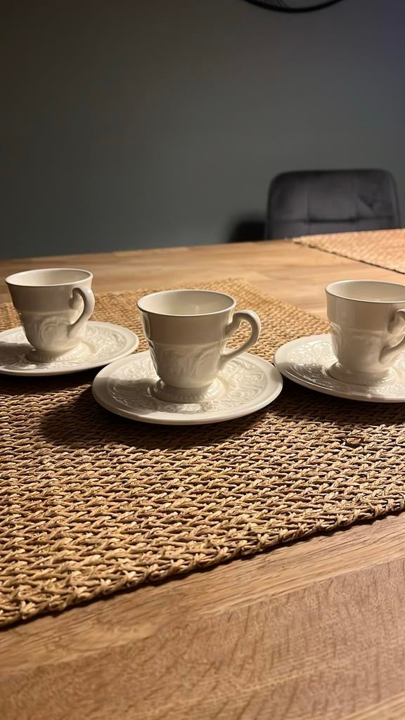 Antieke Wedgwood koffieset: 3 kopjes met schoteltjes, Antiek en Kunst, Ophalen of Verzenden