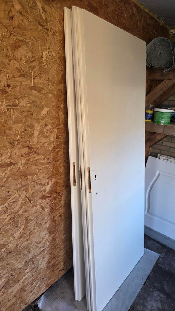 1 opdekdeur 85,5 x 201,5 incl. beslag, Doe-het-zelf en Verbouw, Deuren en Horren, Ophalen of Verzenden, Gebruikt, Binnendeur, 200 tot 215 cm