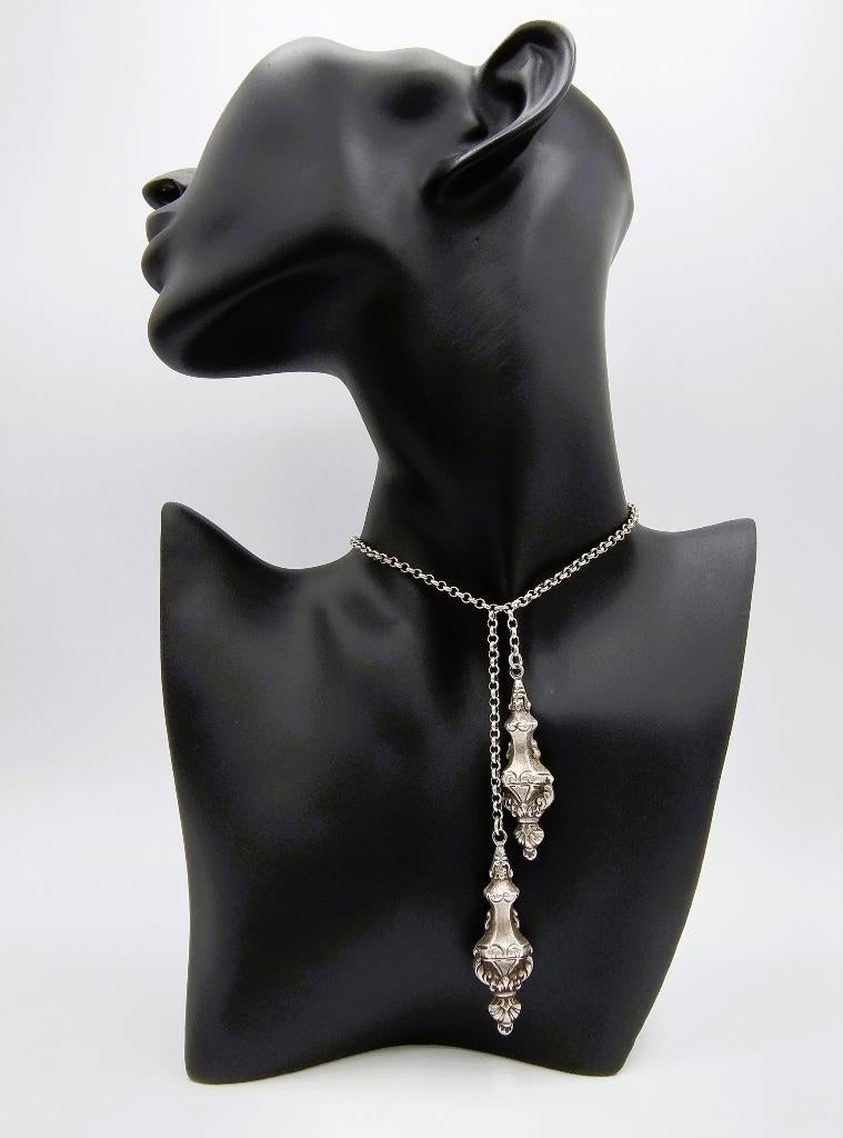 Zilveren jasseronketting met breipendoppen, 835, Met hanger, Info@zilverwebsite.nl, Verzenden, Zo goed als nieuw