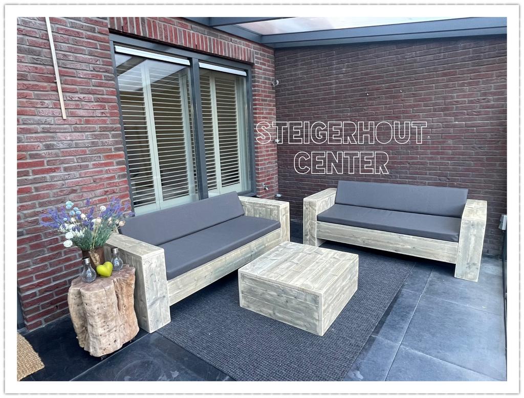 ACTIEMAAND! Steigerhout Lounge Set Bank Terras Tuin Meubelen