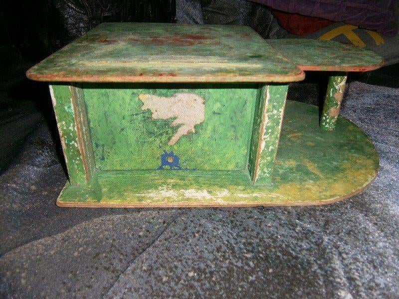 Houten Speelgoed Garage, groen, vintage jaren 60 (opknapper), Ophalen, Gebruikt, Overige typen