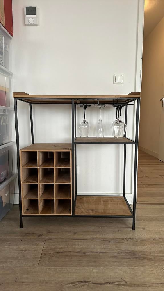 Barkastje / bar van hout en metaal, Huis en Inrichting, Ophalen, Zo goed als nieuw