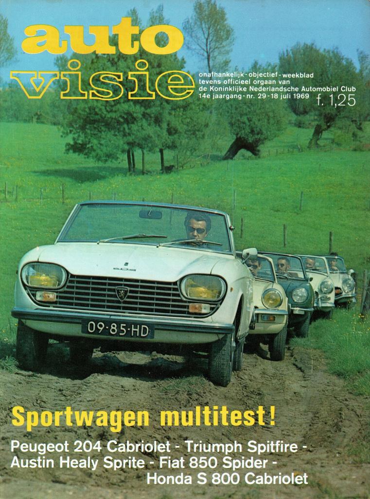 Autovisie 1969 nr. 29 (o.a. Fiat 850 Spider & Honda S 800), Boeken, Auto's | Folders en Tijdschriften, Gelezen, Algemeen, Verzenden