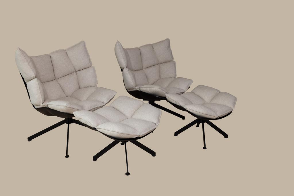 B&B Italia Husk fauteuils NP €10.400,-, Huis en Inrichting, Fauteuils, 75 tot 100 cm, Ophalen of Verzenden, Zo goed als nieuw