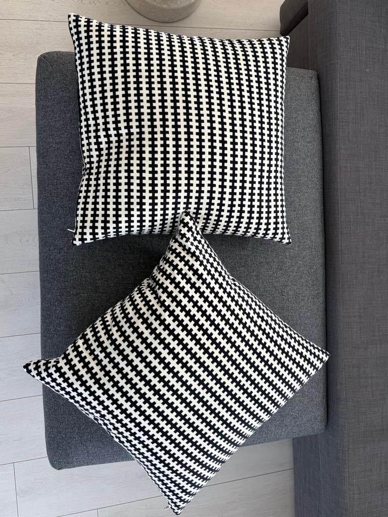 Ikea Stockholm cushions black/white 50x50cm pair, Ophalen of Verzenden
