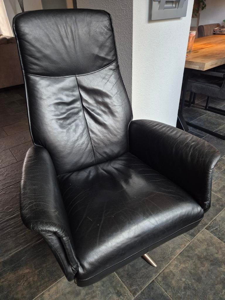 Relaxstoel/Draaifauteuil, Huis en Inrichting, Ophalen, Gebruikt, 50 tot 75 cm, Leer