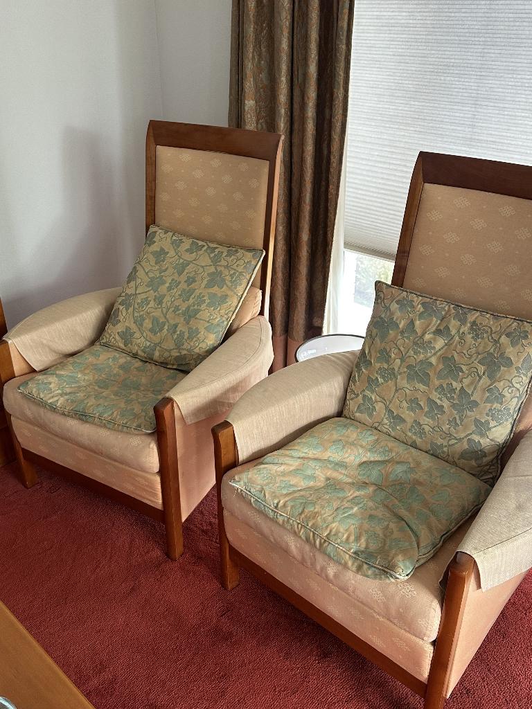 Giorgetti Leon Krier fauteuils 2x art deco, Ophalen, Overige materialen, Gebruikt, 75 tot 100 cm