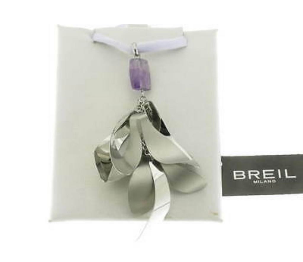 Nieuw BREIL ketting staal/amethist v €120 NU €45, Sieraden, Tassen en Uiterlijk, Kettingen, Ophalen of Verzenden, Nieuw, Paars