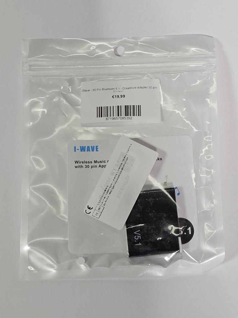 I-Wave - 30 Pin Bluetooth 5.1 - Draadloze adapter | Nieuw, Brouwer 1, 5521DK Eersel, Nederland, Overige typen, Nieuw, Ophalen of Verzenden
