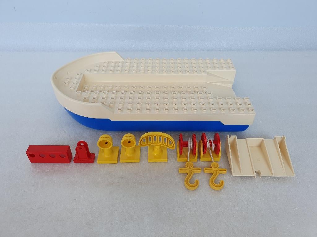 Onderdelen vintage Lego Duplo boot uit o.a. sets 2649 - 1041, Kinderen en Baby's, Ophalen of Verzenden, Gebruikt, Duplo