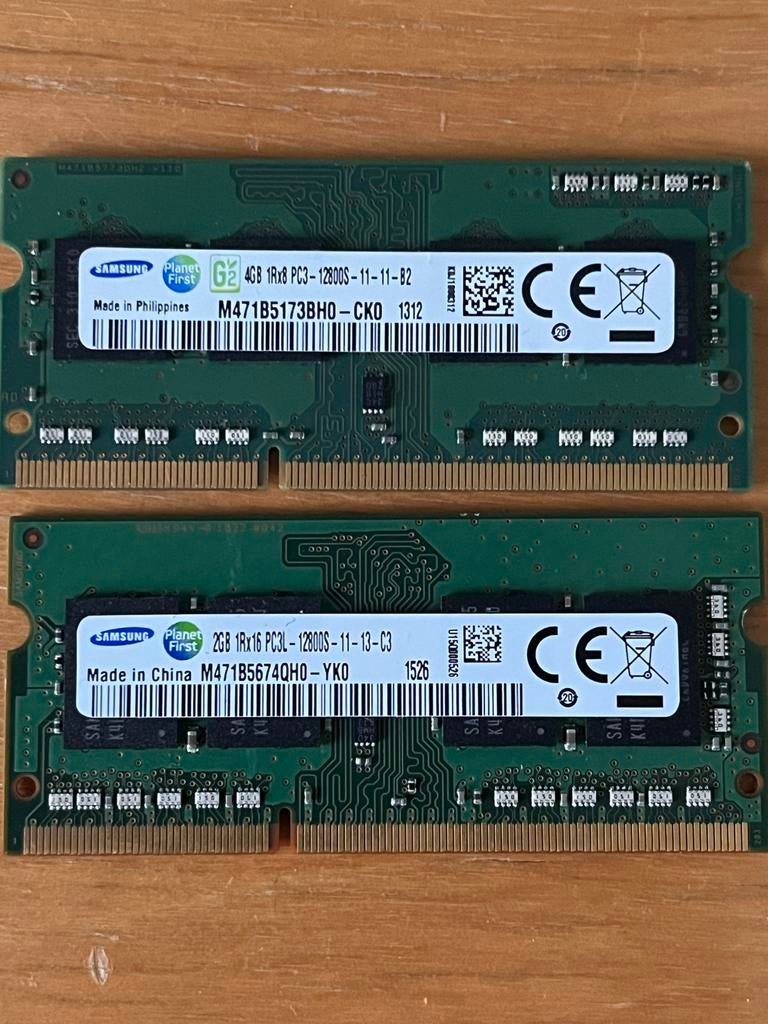 6GB (4GB + 2GB) DDR3 Laptop RAM Geheugen, Computers en Software, RAM geheugen, Gebruikt, DDR3, Ophalen of Verzenden, Laptop