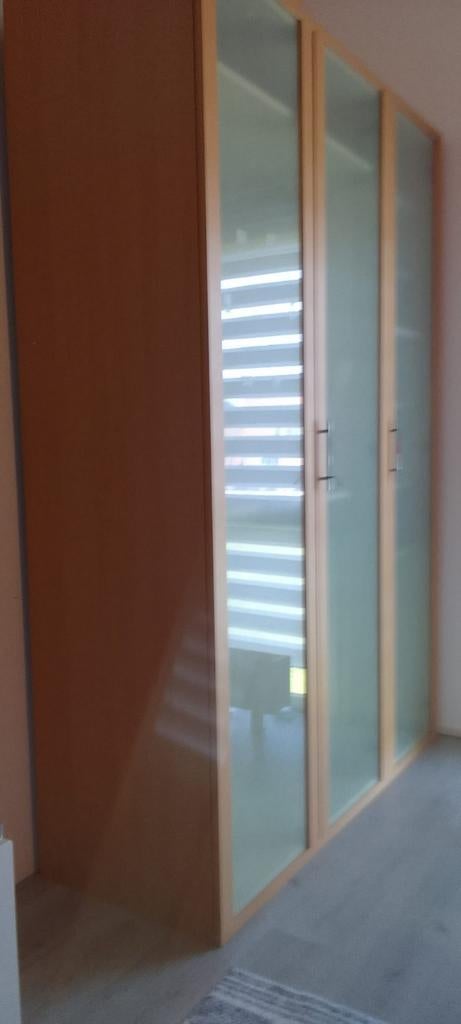 Kledingkast met glazen deuren, Ophalen, Gebruikt, 50 tot 75 cm, 200 cm of meer