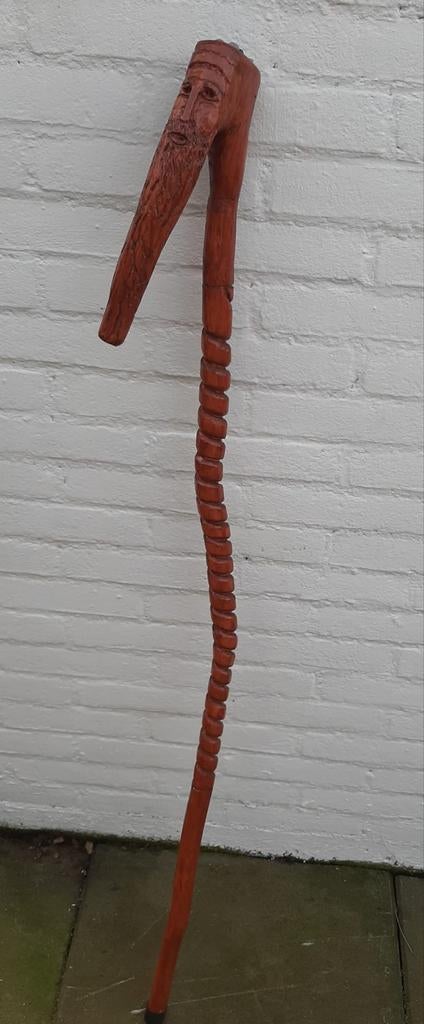 Handgemaakte houten wandelstok wood carving krachtstik, Ophalen
