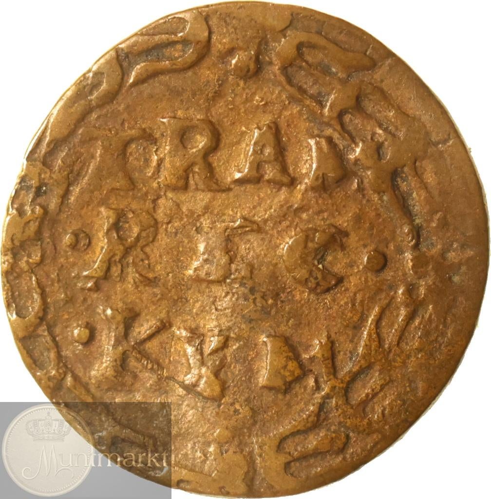 Reckheim - Duit z.j. (ca. 1640) - VARIANT kruisje, Ophalen of Verzenden, Vóór koninkrijk, Overige waardes, Losse munt