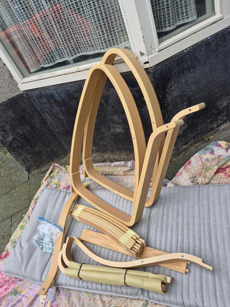 Ikea POÄNG schommelstoel, in nieuwe staat, Ophalen, Overige materialen, Bruin, Zo goed als nieuw