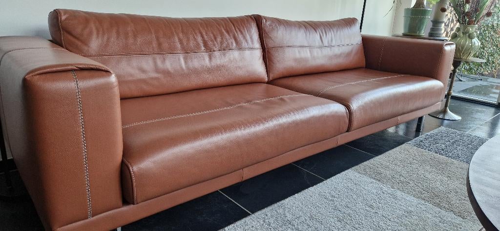 leren bank, Ophalen, Zo goed als nieuw, 200 tot 250 cm, Vierpersoons of meer