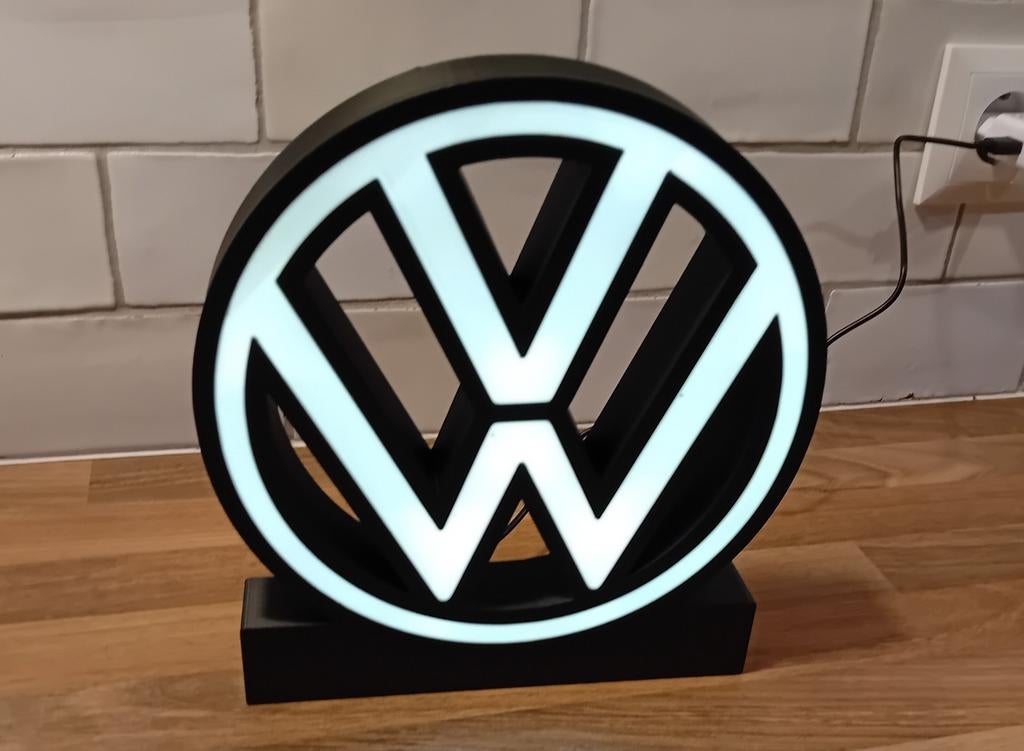 VW logo met LED verlichting, Ophalen of Verzenden, Nieuw, Lichtbak of (neon) lamp