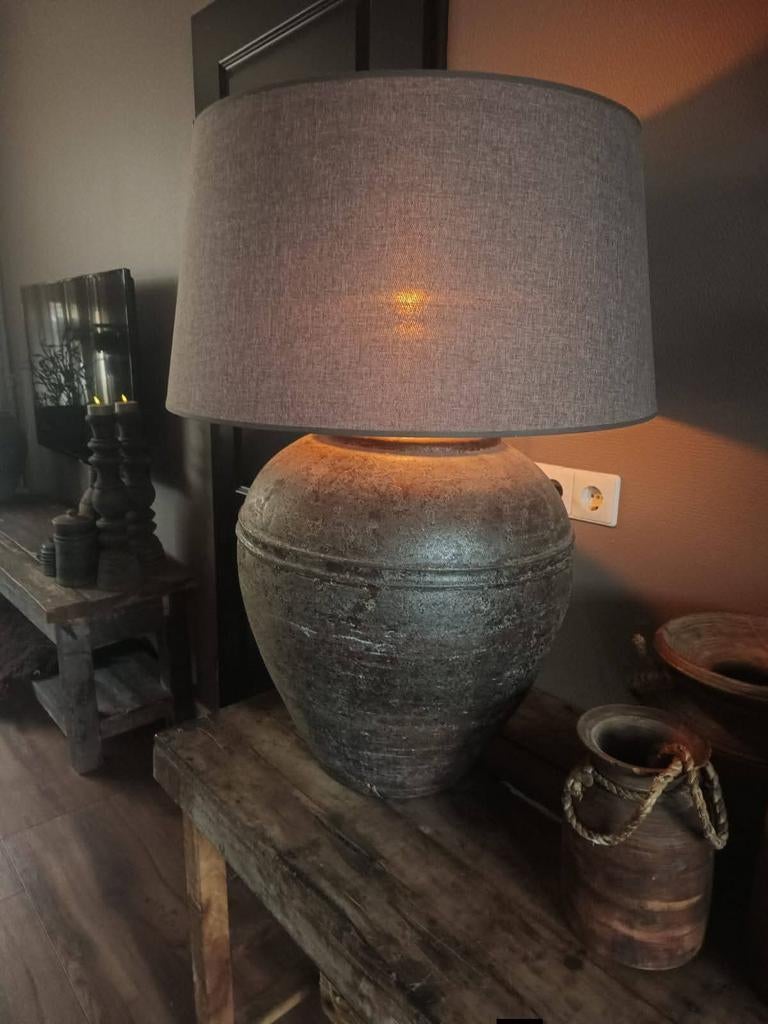 Sobere landelijke kruiklamp, Ophalen, Zo goed als nieuw, 50 tot 75 cm