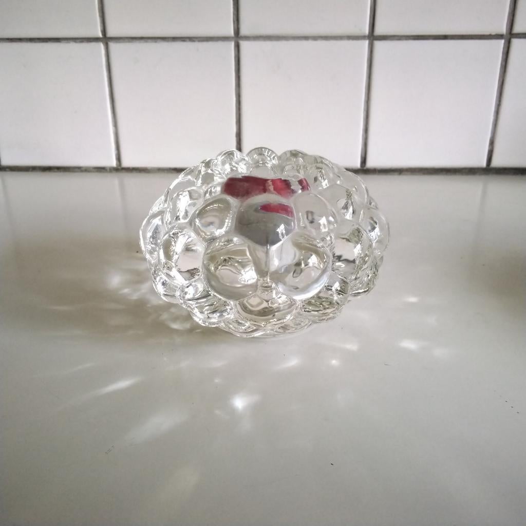 Orrefors  groot waxinelichtje  framboos, Ophalen of Verzenden, Zo goed als nieuw, Overige materialen, Minder dan 25 cm