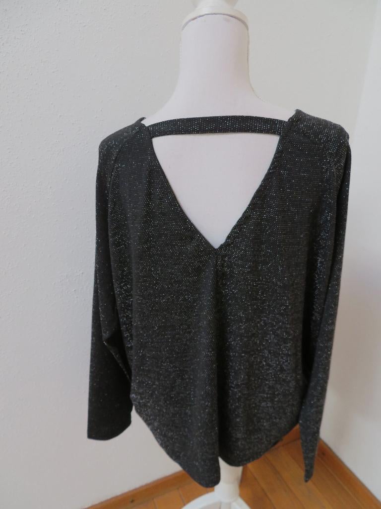 N54 KAPALUA wijd shirt (voor foto2)  zwart zilver XL 46/48, Maat 46/48 (XL) of groter, Nieuw, Ophalen of Verzenden, Lange mouw