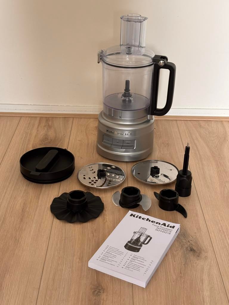 Kitchenaid 5KFP0921ECU Foodprocessor 2,1 L - CONTOUR ZILVER, Gebruikt, 3 snelheden of meer, Ophalen of Verzenden, 2 tot 3 liter