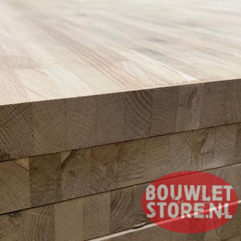 Eiken panelen | Massief eiken gevingerlast plaat | 27mm, Niet ingevuld, 20 tot 50 mm, Niet ingevuld, Nieuw