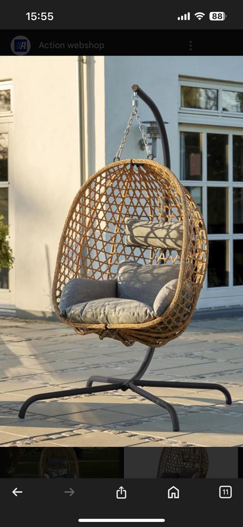 Egg chair nieuw in doos, Ophalen, Zo goed als nieuw