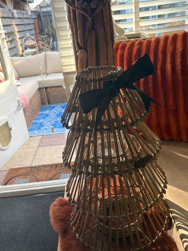 Nieuwe Riviera Maison Decoratieve Bamboe Lantaarn met Strik, Ophalen of Verzenden, Zo goed als nieuw, Boho, Landelijk, Modern