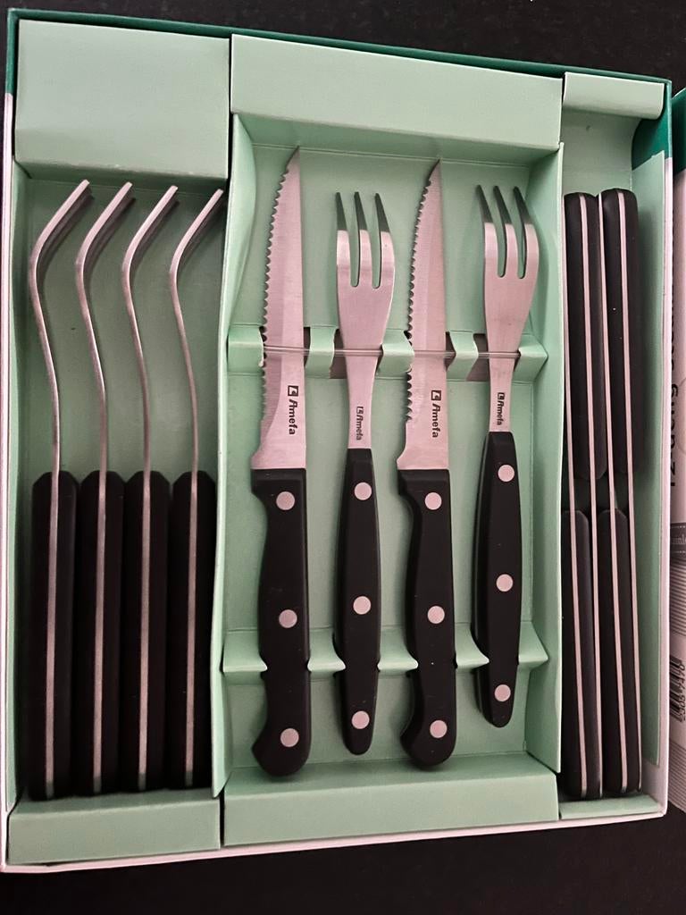 12-delig Steakbestekset - RVS, Vaatwasserbestendig, Nieuw, Ophalen of Verzenden, Rvs of Chroom, Vaatwasserbestendig