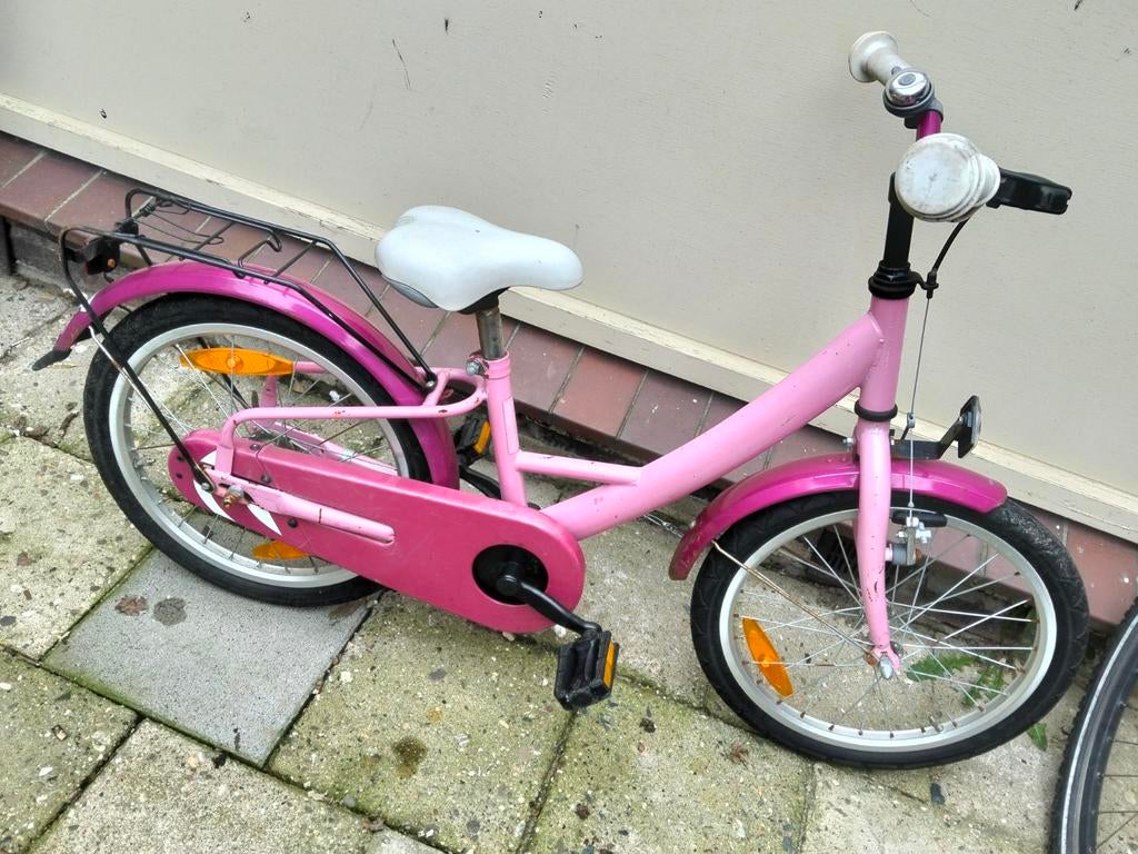 Roze meisjesfiets 18 inch., Ophalen, Gebruikt, 18 inch, Handrem