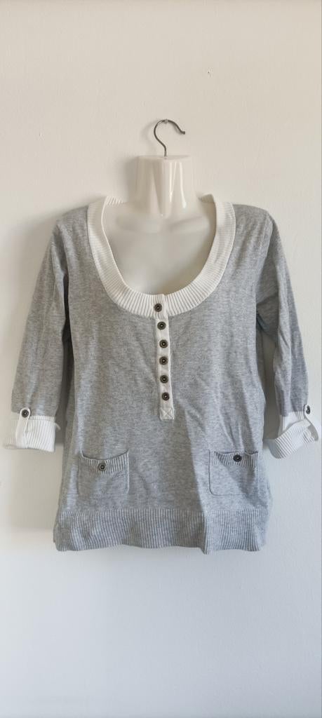 Grijze  mango top met driekwart mouwen  maat XL, Kleding | Dames, Tops, Mango, Maat 46/48 (XL) of groter, Ophalen of Verzenden