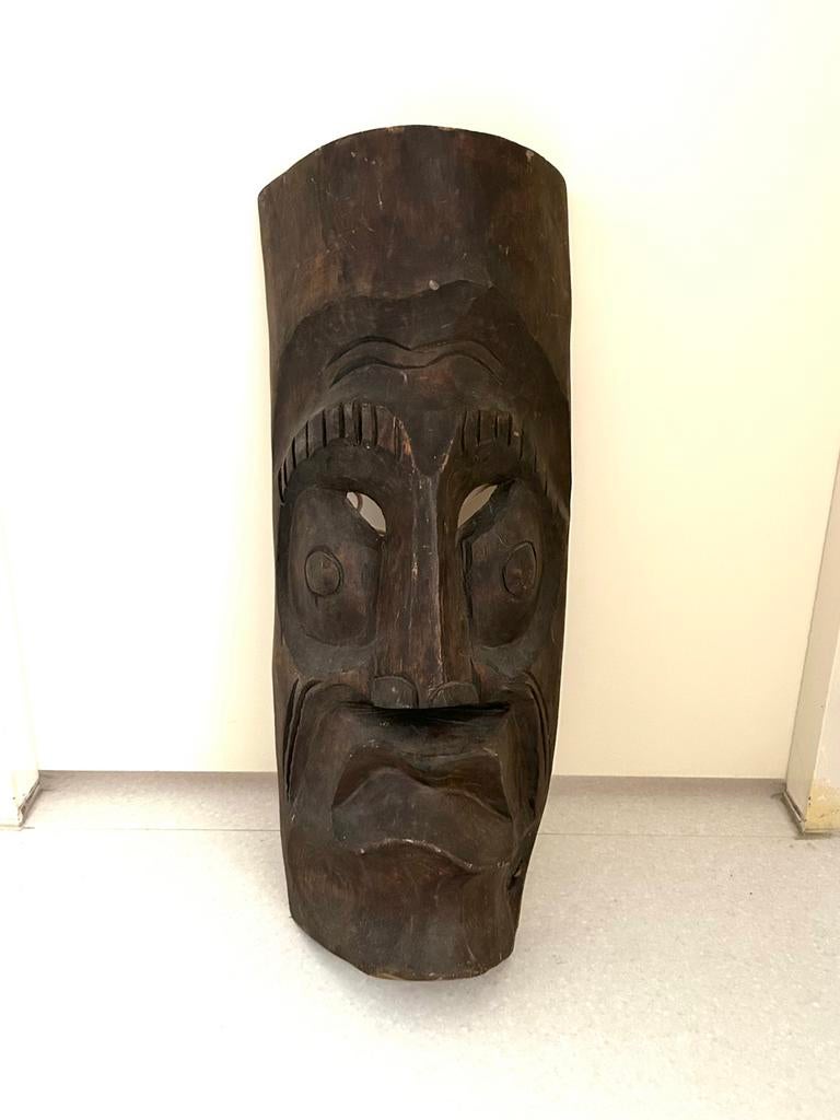 Mexicaans houten masker hol 67 h 27 b 15 d, Ophalen of Verzenden