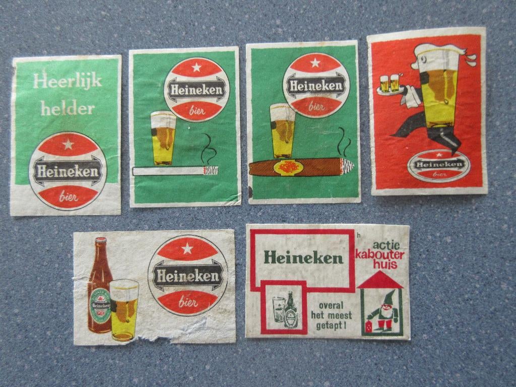 6 x Heineken bier, Verzenden, Zo goed als nieuw, Luciferdoosjes of -merken