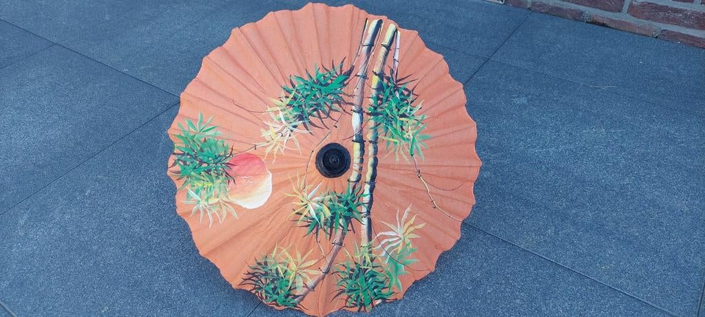 Handgemaakte Thaise rijstpapier paraplu / handmade, Ophalen of Verzenden, Nieuw, Oranje